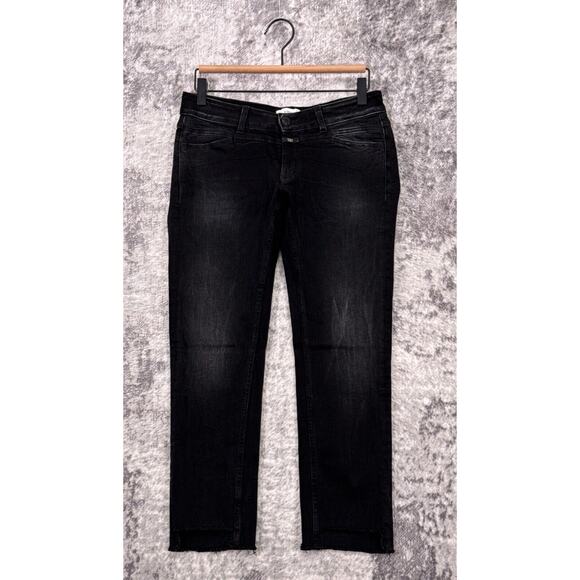 CLOSED Jeans 27 Womens Starlet Low Rise Skinny Raw Step Hem Black Wash Denim - Picture 1 of 7